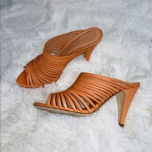 Loeffler Randall Strappy Peep Toe Heels in Peach/Orange Size 11
